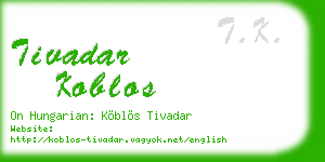 tivadar koblos business card